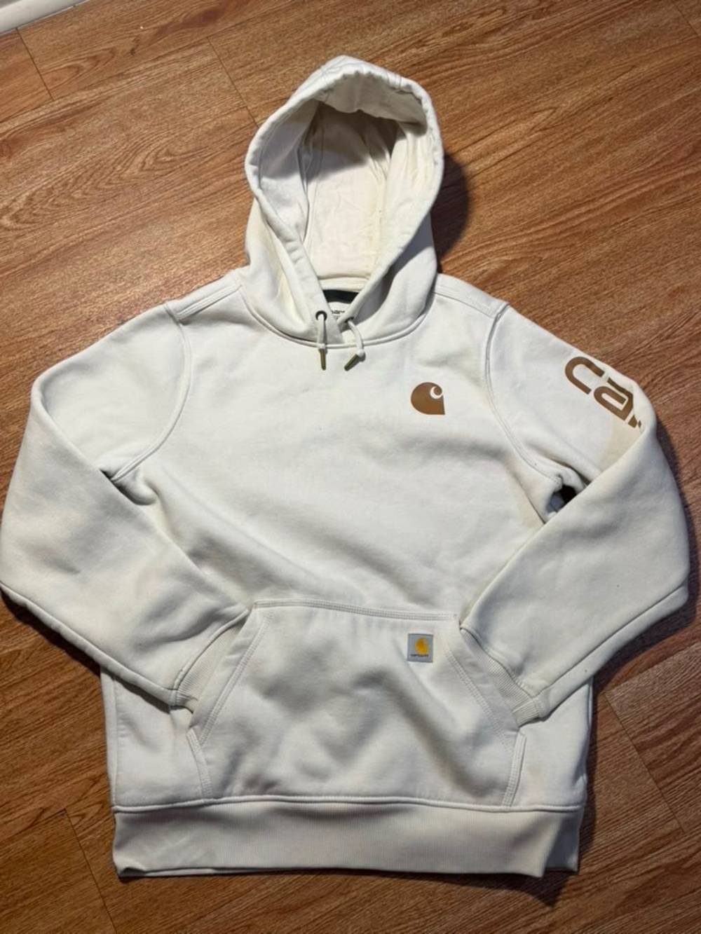 Carhartt Women’s Cream Hoodie Sweatshirt - Picture 2 of 10